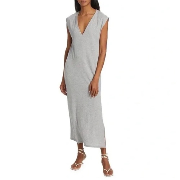 Frame Denim Dresses & Skirts - Frame Le Muscle V-Neck grey maxi dress Size S